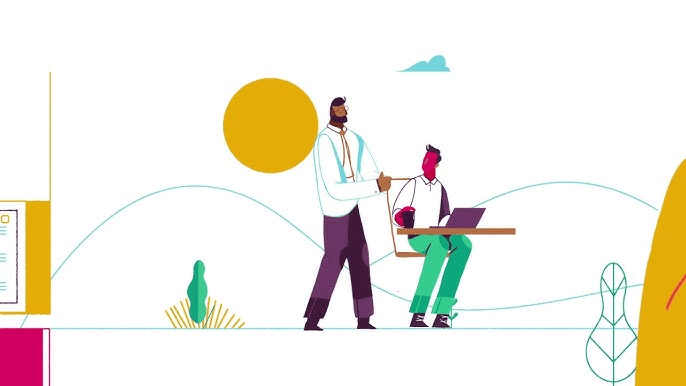 Slack's animated video campaign using clean 2D visuals to depict simplified workplace communication and remote collaboration